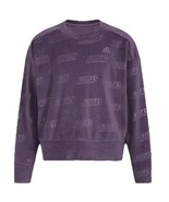 Adidas Girls Youth Purple Long Sleeve Velour Pull Over Crew Neck Sweater... - $475.79 MXN