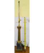 Vintage Electric Lamp Brass &amp; Marble hk - $123.74