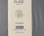 Pure Earth Organic Cotton 6pcs Bed Sheet Set Queen Gray - £59.13 GBP