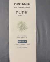 Pure Earth Organic Cotton 6pcs Bed Sheet Set Queen Gray - £59.02 GBP