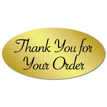 &quot;Thank You for Your Order&quot; Oval Stickers 2&quot; x 1&quot;, Roll of 500 Seals - $33.64