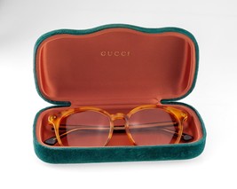 Gucci Honey Tortoiseshell Orange Pink Sunglasses w/ Case and Cloth GG0195SK - £233.62 GBP