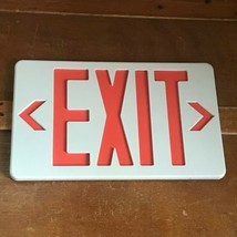 Gently Used Cream w Orange EXIT Plastic Wall Plaque Sign – 7.25 inches h... - £8.33 GBP