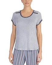 Layla Womens Sleepwear Trim Lace Detail Pajama Top Only,1-Piece,Grey,Small - £34.65 GBP