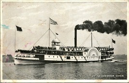 Steamer TJ Potter En Route  Long Beach Washington WA 1910s Vtg Postcard UNP - £10.85 GBP