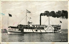 Steamer TJ Potter En Route  Long Beach Washington WA 1910s Vtg Postcard UNP - £9.58 GBP