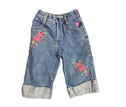 Osh Kosh kids size 5 Toddler Denim Embroidered Cuffed jeans - £8.48 GBP