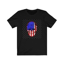 Express Your Love Gifts American Flag Skull Patriotic Tshirt Black - $25.73