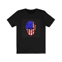 Express Your Love Gifts American Flag Skull Patriotic Tshirt Black - $25.73