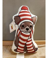 NEW Envogue Christmas Pillow Chihuahua / Pomchi Pomeranian Winter Hat Sc... - £23.60 GBP