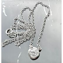 Modernist Dainty 925 Sterling Silver 6mm. Round Swarovski Crystal Neckla... - €26,32 EUR