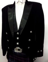 Regulation Doublet Black Velvet With 3 Buttons Vest And Black Satin Lapels - $155.99