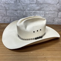 Vintage Stetson JBS XXXXXXXX 8x Straw Cowboy Western Hat Size 7 1/8 Beige - £46.72 GBP