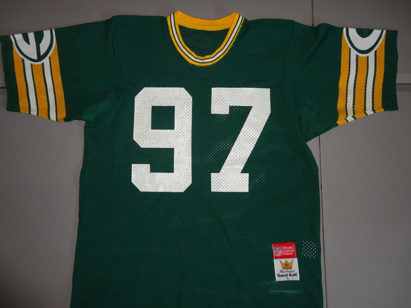 Primary image for VINTAGE 1993 Green Bay Packers Sandknit MacGregor #97 Keith Traylor NFL Jersey L
