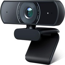 1080P Webcam, Dual Built-in Microphones, Full HD Video Camera for Computers PC - £12.16 GBP