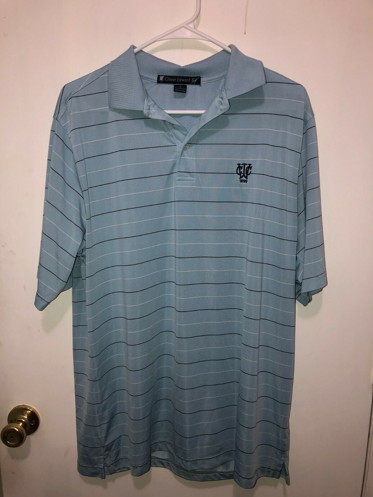 Chase Edward Golf Striped Polo Shirt Large - $6.92