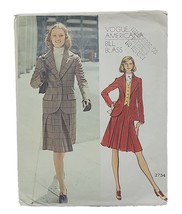 Vogue Americana Pattern Bill Blass Sz 12 Misses&#39; Jacket  Skirt  Vest Asc... - $15.19