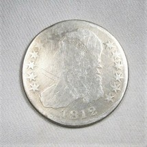 1812/1 Large 8 Silver Capped Bust Half Dollar RARE Fair Details Coin AL190 - £462.94 GBP