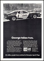 1972 Champion Spark Plugs George Follmer AMC Javelin Vintage Print Ad Wa... - £8.48 GBP