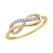 Authenticity Guarantee 
14K Yellow Gold Diamond Infinity Knot Style Ring - £526.77 GBP