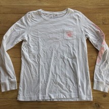 Vineyard Vines Womens White Pink Long Sleeve Cotton Tee Shirt Sailboat Size S - £18.46 GBP
