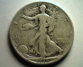 1936-D Walking Liberty Half Fine F Nice Original Coin From Bobs Coins Fast Ship - £14.43 GBP