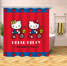 Hello Kitty Waterproof Shower Curtain Set Bathroom Decor Curtain W/Hooks Gift70&quot; - £13.16 GBP+