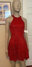 B. Darlin Red Sequin Cage Back Dress Size 1 / 2 (Half Size) NWT - £33.67 GBP