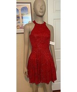 B. Darlin Red Sequin Cage Back Dress Size 1 / 2 (Half Size) NWT - £33.57 GBP