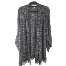 French Connection Cardigan 3X Womens Plus Size Grey Doleman Sleeve Fringe Top - £16.64 GBP