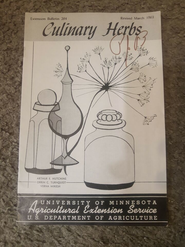 Primary image for VTG Vintage 1960's 1963 Culinary Herbs U of Minnesota Agricultural Bulletin