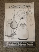 VTG Vintage 1960&#39;s 1963 Culinary Herbs U of Minnesota Agricultural Bulletin - £11.95 GBP