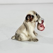 Vintage Lefton English Bulldog Puppy Dog Figurine Holding Slipper *Repaired* - £19.95 GBP