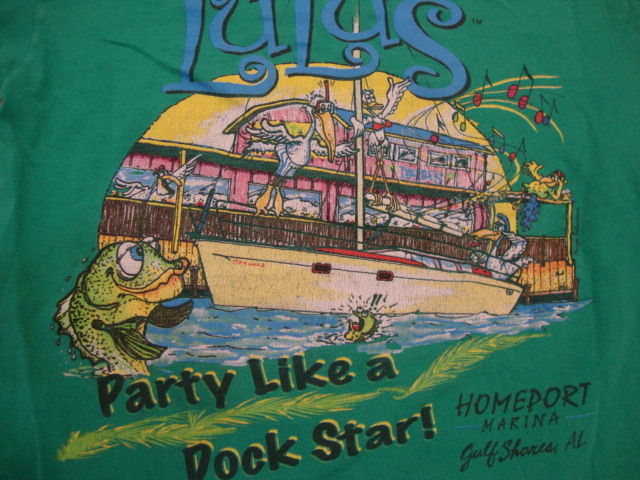 Primary image for Lucy Buffett's Lulu's "Party Like a Dock Star" Green T Shirt Mens Size S
