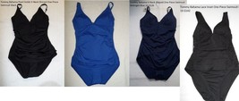 Tommy Bahama V-Neck One-Piece Swimsuit Black 4/6/10 NAVY 8 Midnight Blue 10 - £28.01 GBP+
