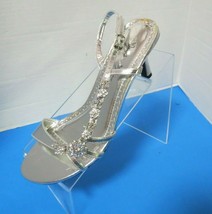 Marichi Mani Womens Silver Beaded Healed Shoes Sandals Size 7.5 Never Worn - $21.78