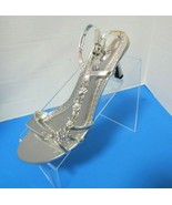 Marichi Mani Womens Silver Beaded Healed Shoes Sandals Size 7.5 Never Worn - $21.78