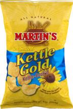 Martin&#39;s Kettle Gold Sea Salted Kettle Cook&#39;d Potato Chips- 8 Oz (3 Bags) - £20.39 GBP