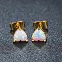 Natural opal Stud earring in Sterling silver October birthstone Stud Party wears - £65.13 GBP