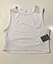 Cotton Body Women Crop Top Sleeveless Yoga Short Tank, WHITE, Large - $10.89
