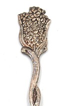 Vintage Floral Collectible Silver Plated Souvenir Spoon Breck&#39;s Made In ... - $9.89