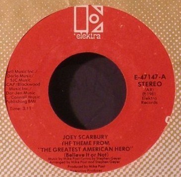 Primary image for Joey Scarbury-The Greatest American Hero theme original vinyl 45 record