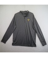 NFL Team Apparel Shirt Adult Large New Orleans Saints Gray 1/4 Zip Pullover - £19.75 GBP