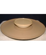Vintage TUPPERWARE Almond 3 Pc Dip N Serve Chip/Veggie Tray W/ White Bow... - €5,18 EUR