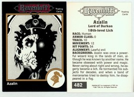 1991 TSR AD&amp;D Gold Border Fantasy Art RPG Card #482 ~ Ravenloft Litch Azalin - $6.92