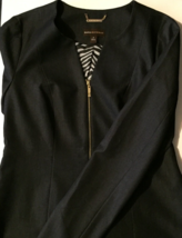 Dana Buchman jacket / blazer  size 4 women dark gray zip close - £12.62 GBP
