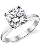 2.50CT Forever One Cushion Cut Moissanite 4-Prong Solitaire Ring 14K Whi... - £1,056.51 GBP