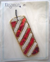 Vintage Stripe Red Firecracker Sequin Applique Sew-On Sequined Patch  NIP  - $8.99