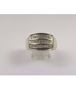 10k Yellow Gold Men&#39;s Diamond Ring In A Chanel Setting - £299.70 GBP