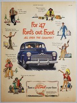 1947 Print Ad Ford Blue Car All Over the Country In Your Future - £10.58 GBP